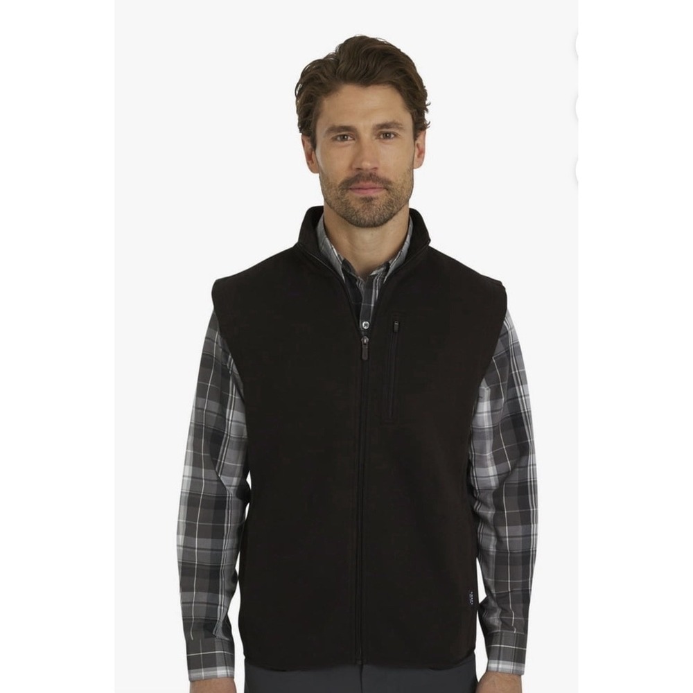 Chaps Men's Norwell Sweater Fleece Vest, Black.‎ Size Small